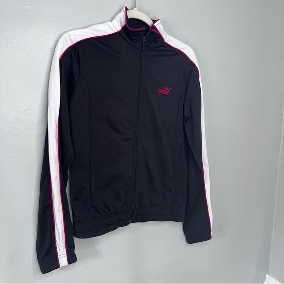 Puma Black White Pink Zip-up Sweatshirt Jacket Small - Picture 4 of 7